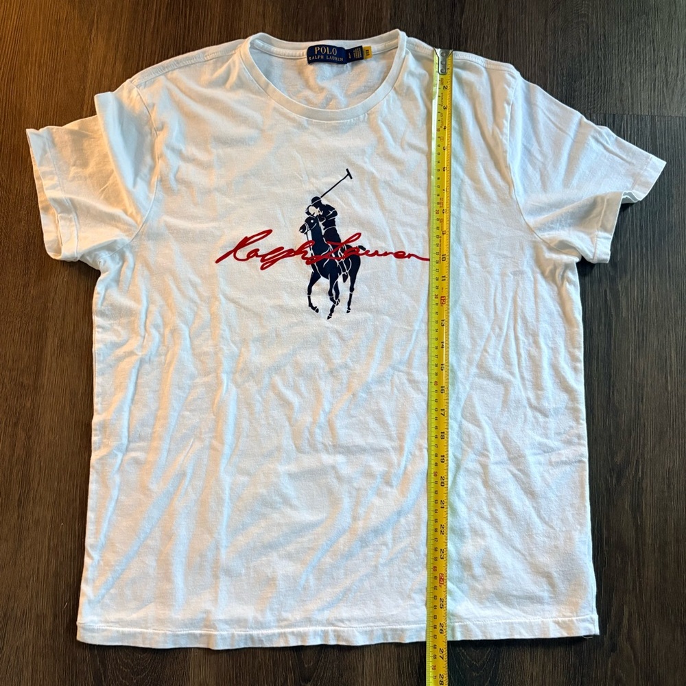 Polo Ralph Lauren Big Pony White T-Shirt Men's Large EUC Classic Preppy Sporty - Picture 6 of 6